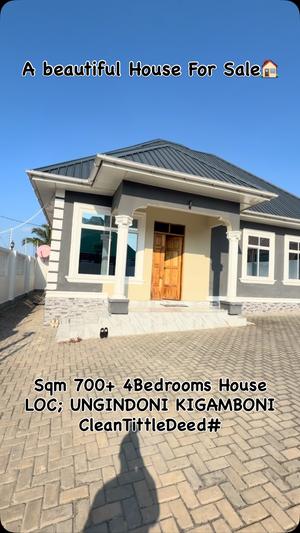 4 Bedrooms House for Sale in Ungindoni Kigamboni, Dar Es Salaam (700 sqm)