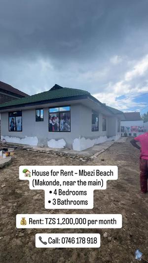 4 Bedrooms House for Rent in Mbezi Beach, Dar Es Salaam