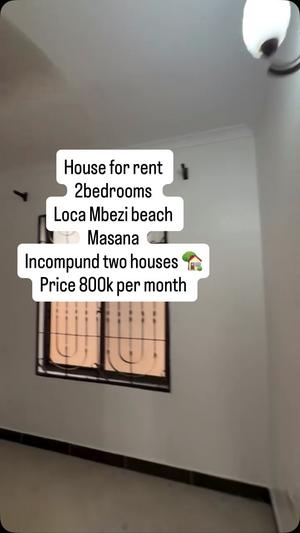 2 Bedrooms House for Rent in Mbezi Beach Massana, Dar Es Salaam