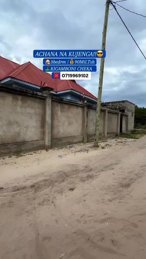 Nyumba ya vyumba vitatu inauzwa Kigamboni Cheka, Dar Es Salaam (700 sqm)