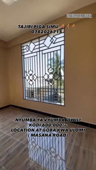 Apartment ya vyumba viwili inapangishwa Goba kwa Ulomi (Masana Road), Dar Es Salaam