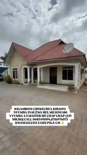 Nyumba ya vyumba vinne inauzwa Kigamboni Chekechea Kibaoni, Dar Es Salaam