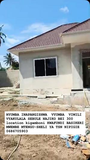 Nyumba ya vyumba viwili inapangishwa Kigamboni Kwafundi Basikeri Mwembe Mtengu, Dar Es Salaam