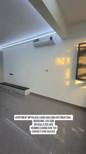 Apartment ya vyumba vitatu inauzwa Oysterbay, Dar Es Salaam (150 sqm)