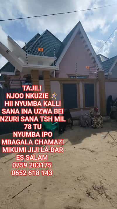 Nyumba ya vyumba vitatu inauzwa Mbagala Chazi, Dar Es Salaam