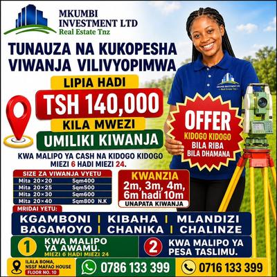 Viwanja vinauzwa Mlandizi Vikuruti, Pwani (450 sqm)
