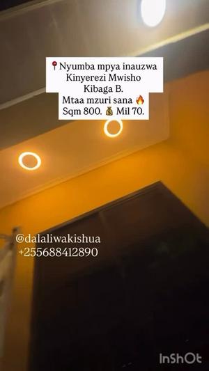 Nyumba ya vyumba vitatu inauzwa Kinyerezi Mwisho, Kibaga B, Dar Es Salaam (800 sqm)