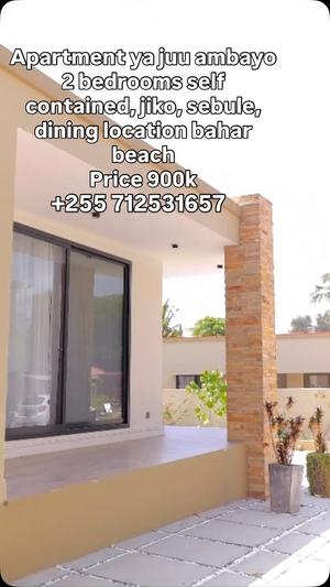 Nyumba/Apartment ya vyumba viwili inapangishwa Bahar Beach, Dar Es Salaam