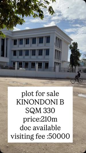 Kiwanja kinauzwa Kinondoni B, Dar Es Salaam (330 sqm)