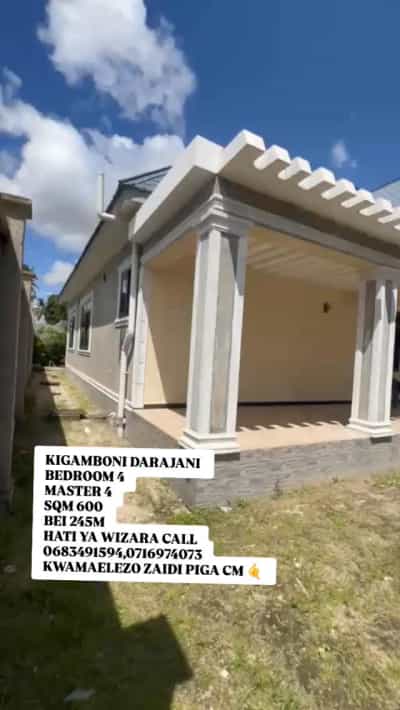 Nyumba ya vyumba vinne inauzwa Kigamboni Darajani, Dar Es Salaam (600 sqm)