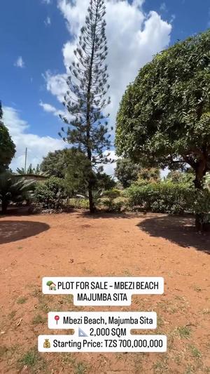 Plot for sale in Mbezi Beach Majumba Sita, Dar Es Salaam sqm 2000