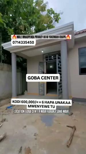 Nyumba ya vyumba viwili inapangishwa Goba Center, Dar Es Salaam