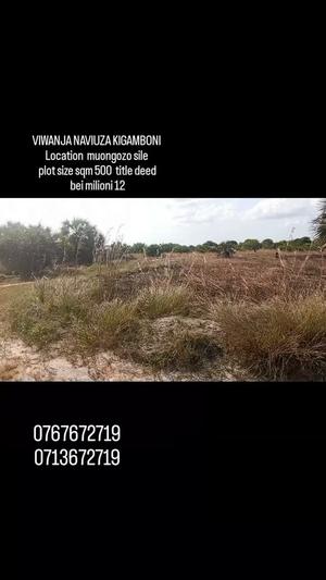 Plot for sale in Kigamboni Muongozo Vumilia Ukooni Sile, Dar Es Salaam sqm 500 Plot for sale in Kigamboni Muongozo Vumilia Ukooni Sile, Dar Es Salaam sqm 500
