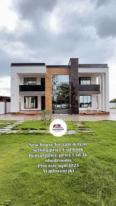 Nyumba ya vyumba 6 inapangishwa Mbweni Jkt, Dar Es Salaam (1025 sqm)