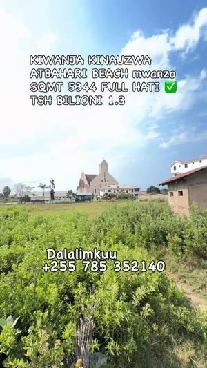 Kiwanja kinauzwa Baharibeach, Dar Es Salaam (5344 sqm)