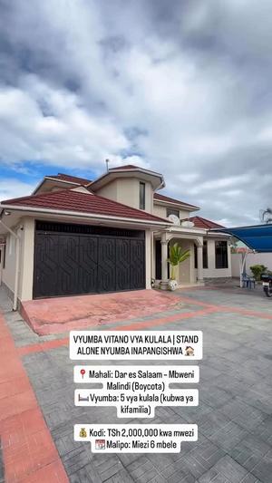 5 Bedrooms House for Rent in Mbweni Malindi, Dar Es Salaam