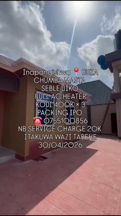 Nyumba ya chumba kimoja inapangishwa Buza, Dar Es Salaam