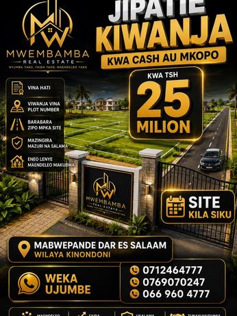 Residential Plots for Sale in Mabwepande, Dar Es Salaam