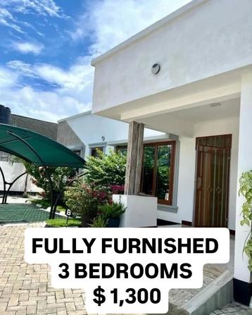 3 Bedrooms Furnished Villa for Rent in Msasani, Dar Es Salaam