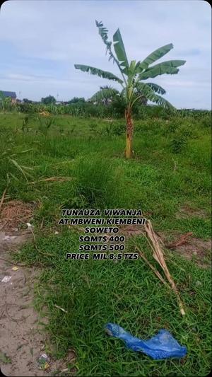 Plot for sale in Mbweni Kiembeni Soweto, Dar Es Salaam sqm 400 Plot for sale in Mbweni Kiembeni Soweto, Dar Es Salaam sqm 400