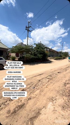 Kiwanja kinauzwa Goba Marobo, Dar Es Salaam (500 sqm)