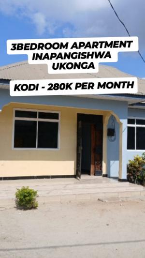 Apartment ya vyumba vitatu inapangishwa Ukonga Mombasa, Dar Es Salaam