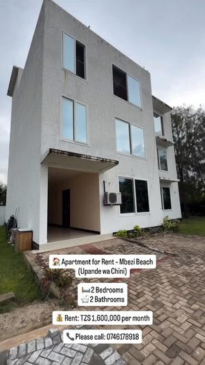 Apartment ya vyumba viwili inapangishwa Mbezi Beach, Dar Es Salaam