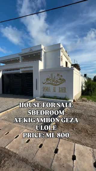 Nyumba ya vyumba vitano inauzwa KIGAMBONI GEZA ULOLE ISLAMIC BEACH, Dar Es Salaam (810 sqm)