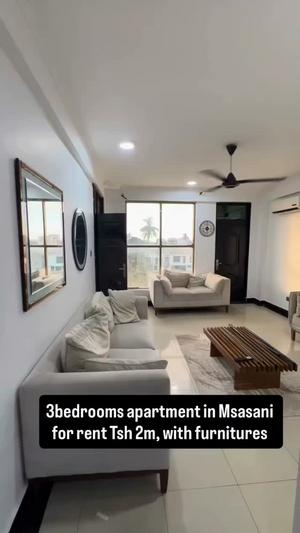 Apartment (Furnished) ya vyumba vitatu inapangishwa Msasani, Dar Es Salaam
