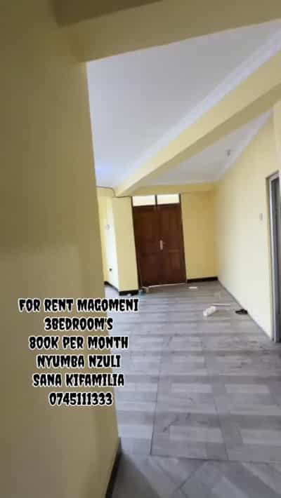 Nyumba ya vyumba vitatu inapangishwa Magomeni, Dar Es Salaam