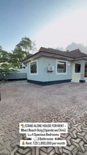 4 Bedrooms House for Rent in Mbezi Beach Goig, Dar Es Salaam