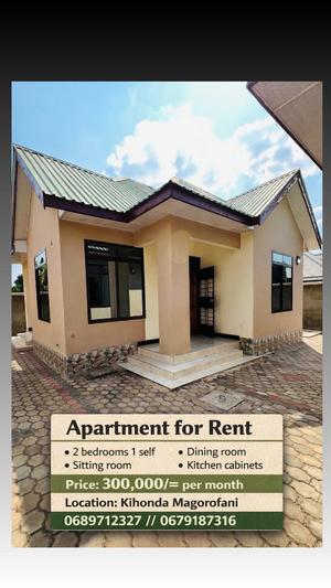 Apartment ya vyumba viwili inapangishwa Kihonda Magorofani, Morogoro