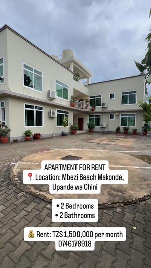 2 Bedrooms Apartment for Rent in Mbezi Beach Makonde, Dar Es Salaam