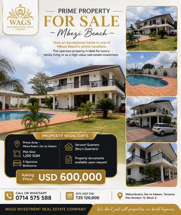 5 Bedrooms House for sale in Mbezi Beach, Dar Es Salaam