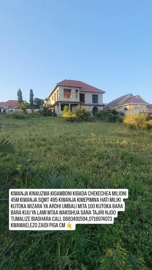 Plot for sale in Kibada Chekechea, Kigamboni, Dar Es Salaam sqm 495