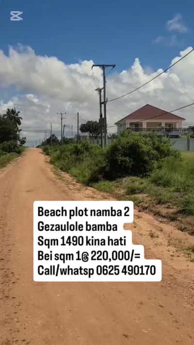 Beach Plot for Sale in Kigamboni Gezaulole Bamba Beach, Dar Es Salaam (1490 sqm)