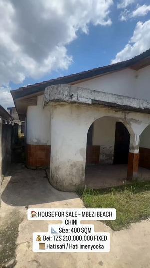 Nyumba inauzwa Mbezi Beach Chini, Dar Es Salaam (400 sqm)