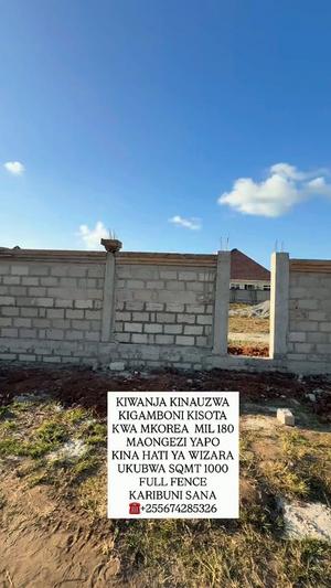 Kiwanja kinauzwa Kigamboni Kisota Kwa Mkorea, Dar Es Salaam (1000 sqm)