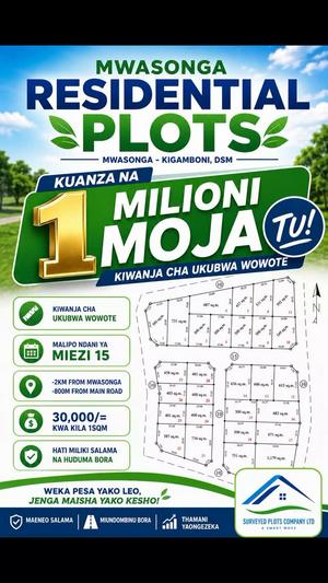 Plots for sale in Mwasonga, Dar Es Salaam Plots for sale in Mwasonga, Dar Es Salaam