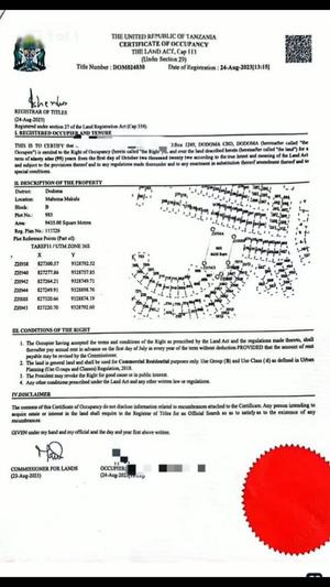Kiwanja kinauzwa Mahoma Makulu, Dodoma sqm 9435