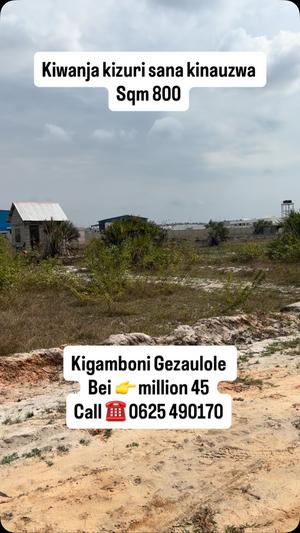 Kiwanja kinauzwa Kigamboni Gezaulole, Dar Es Salaam (816 sqm) Kiwanja kinauzwa Kigamboni Gezaulole, Dar Es Salaam (816 sqm)