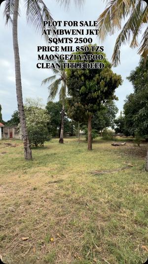 Kiwanja kinauzwa Mbweni Jkt, Dar Es Salaam sqm 2500