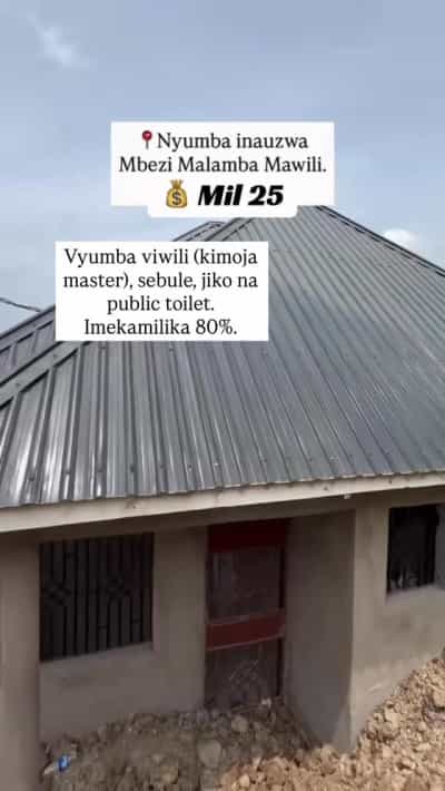 Nyumba ya vyumba viwili inauzwa Mbezi Malamba Mawili, Dar Es Salaam (200 sqm)