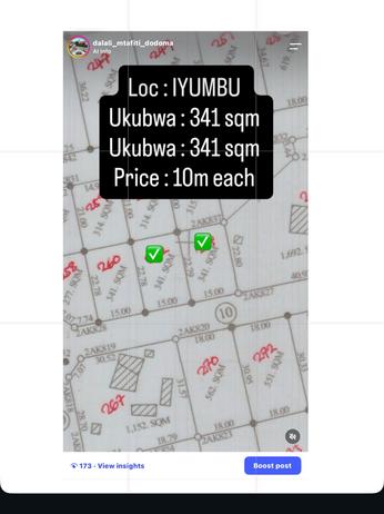 Viwanja vinauzwa Iyumbu, Dodoma (341 sqm) Viwanja vinauzwa Iyumbu, Dodoma (341 sqm)