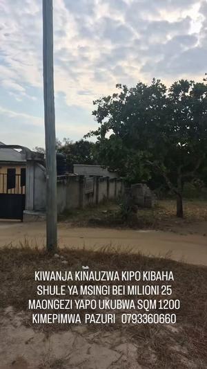 Residential Plot for Sale in Kibaha Shule ya Msingi, Pwani (1200 sqm)