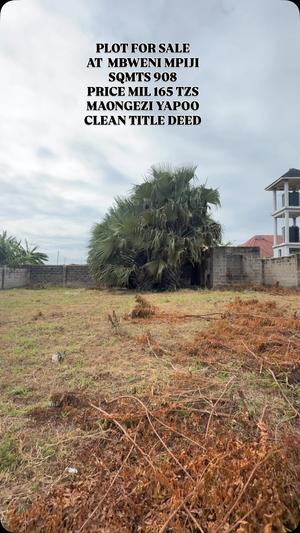 Plot for sale in Mbweni Mpiji, Dar Es Salaam sqm 908