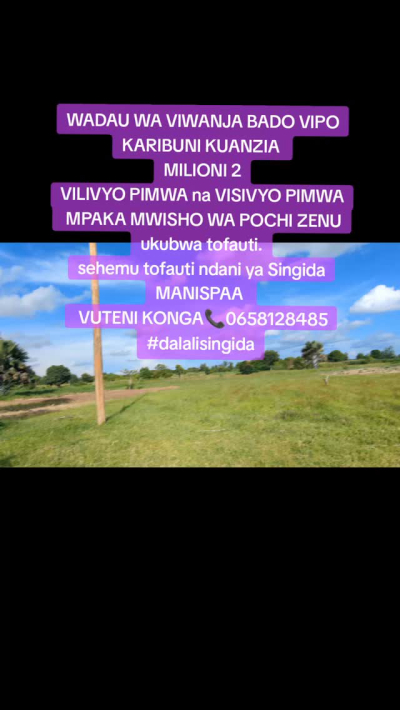 Plots for sale in Singida