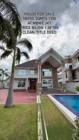 5 Bedrooms House for Sale in Mbweni Jkt, Dar Es Salaam (1300 sqm)