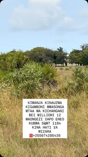 Plot for sale in Kigamboni Mwasonga, Dar Es Salaam sqm 1184