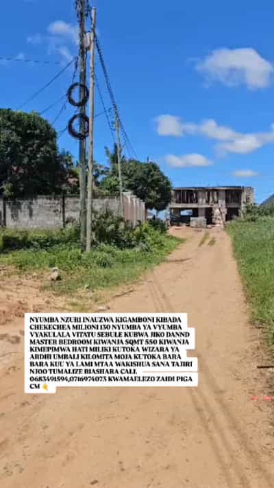 Nyumba ya vyumba vitatu inauzwa Kibada Chekechea, Dar Es Salaam (550 sqm)